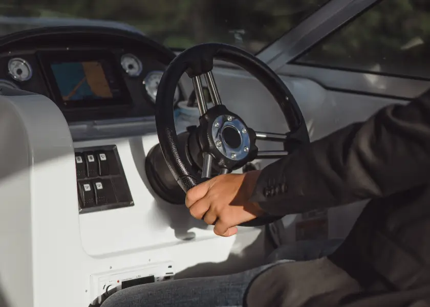 marina yacht steering